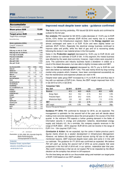Improved result despite lower sales - guidance confirmed