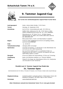 9. Tammer Jugend-Cup - Schachclub Tamm 74 eV
