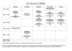 Stundenplanvorschlag für das erste Semester