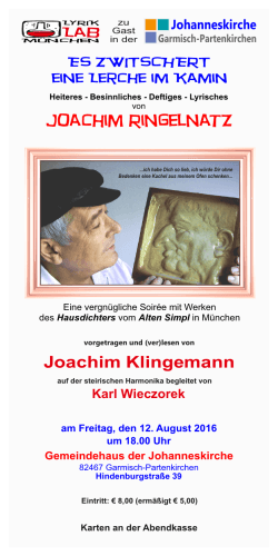 Joachim Klingemann Joachim Ringelnatz