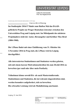 Im Studienjahr 2016/17 findet zum f&uuml;nften Mal das DAAD
