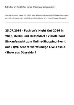 Fashion`s Night Out 2016 in Wien, Berlin und Düsseldorf / VOGUE