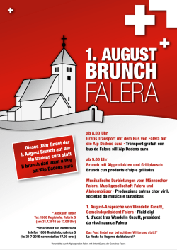 Dieses Jahr findet der 1. August Brunch auf der Alp Dadens