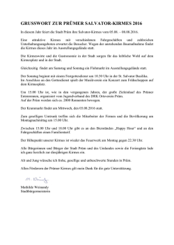 Gru&szlig;wort der Stadtb&uuml;rgermeisterin, Frau Mathilde Weinandy
