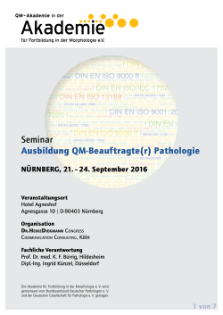 Seminar Ausbildung QM-Beauftragte(r) Pathologie