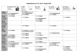 Gottesdienste vom 16. bis 24. Juli 2016