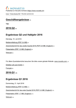 Ergebnisse Q1 2016