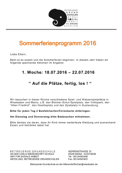 Sommerferienprogramm 2016 - Carlo-Mierendorff