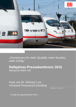 Dr. Richard Lutz, Vorstand Finanzen/Controlling