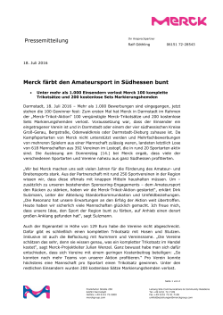 Pressemitteilung Merck färbt den Amateursport in Südhessen bunt