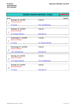 Spielplan: Sputniks Sportshop - Gruppe