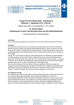 Gruppe 60+ der Physiker Berlin