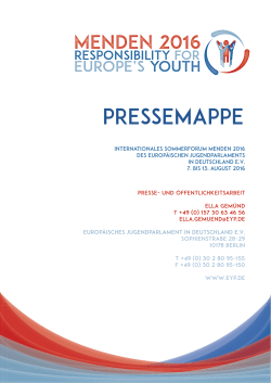 Pressemappe_IF Menden 2016 - Europäisches Jugendparlament in