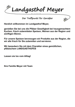 Herzlich willkommen im Landgasthof Meyer, genie&szlig;en Sie bei uns