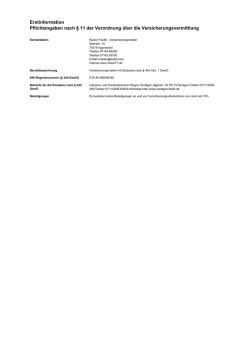 Kunden Erstinformation - Rainer Feufel
