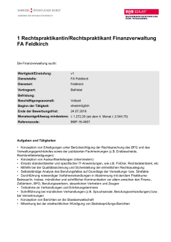 Stellenausschreibung FA Feldkirch