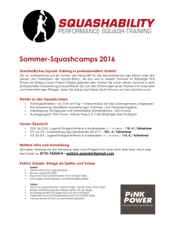 Sommer-Squashcamps 2016