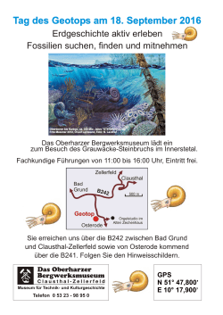 Ankündigung und Anfahrt - Oberharzer Bergwerksmuseum