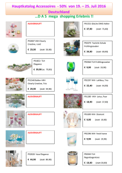 Hauptkatalog Accessoires - 50% von 19. &ndash; 25. Juli 2016 Deutschland