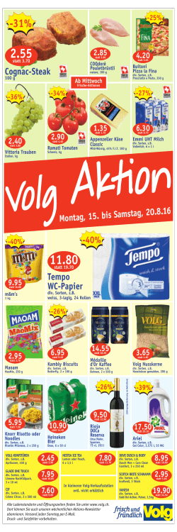 -30% Whisky-Steak mariniert -26% Volg Lager