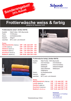 Flyer Sonderangebot Frottierwäsche