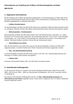 Informationen zur Erstellung der E-Bilanz mit