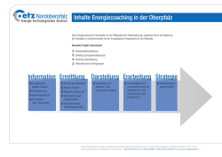 Inhalte Energiecoaching in der Oberpfalz Information Ermittlung