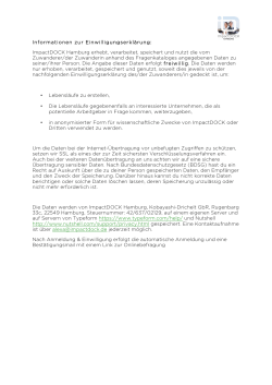 Informationen zur Einwilligungserklärung: ImpactDOCK Hamburg