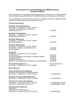 Informationen zum Unterrichtsbeginn der SBBS Sonneberg