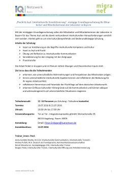 Interkulturelle Grundsensibilisierung mit Schwerpunkt