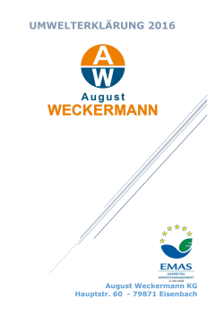 Umwelterklärung - August Weckermann