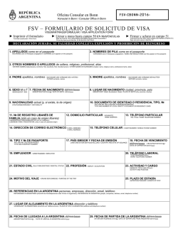 fsv – formulario de solicitud de visa
