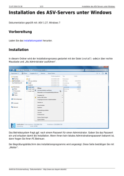 Installation des ASV-Servers unter Windows