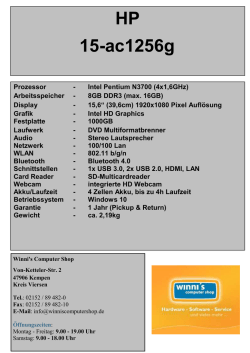 HP 15-ac1256g - Winni`s Computer Shop, Kempen, Kreis Viersen