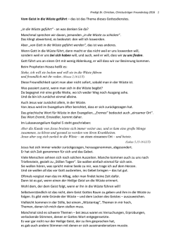 Predigt Br. Christian - Christusträger Bruderschaft