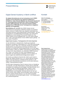 Digital Dental Academy in Berlin eröffnet Pressemitteilung Kontakt