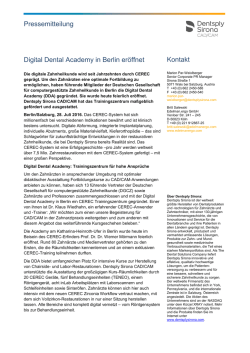 Digital Dental Academy in Berlin er&ouml;ffnet Pressemitteilung Kontakt