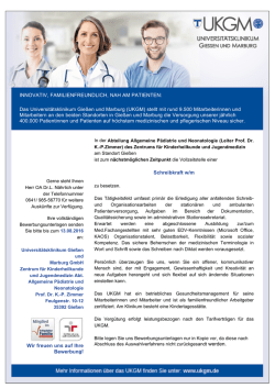 INNOVATIV, FAMILIENFREUNDLICH, NAH AM PATIENTEN: Das
