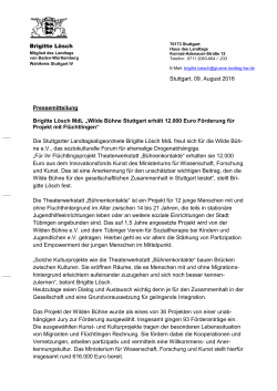 Wilde Bühne Stuttgart erhält 12.000 Euro F