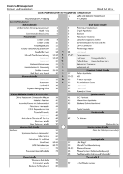 Innenstadtmanagement Beckum und Neubeckum Stand: Juli 2016