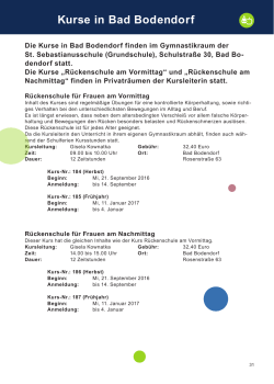 Kurse in Bad Bodendorf