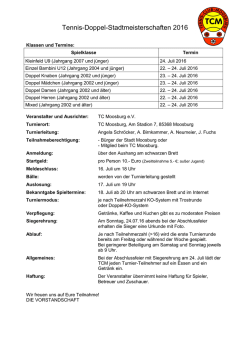Doppel und Mixed (f&uuml;r der Anmeldung als
