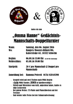 Einladung Gedächnis Turnier