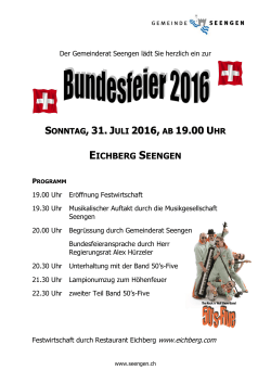 Bundesfeier 2016 - Gemeinde Seengen