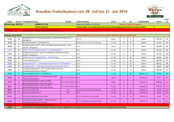 Leicht geänderte Zeiteinteilung