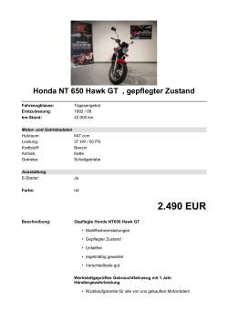 Detailansicht Honda NT 650 Hawk GT €,€gepflegter