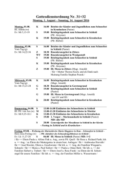 Gottesdienstordnung Nr. 31+32, 01.