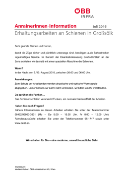 Erhaltungsarbeiten an Schienen in Großsölk