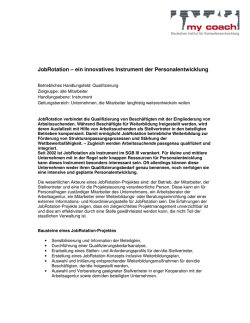JobRotation &ndash; ein innovatives Instrument der