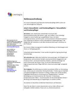 Stellenausschreibung
